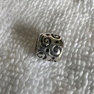 Pandora Silver Swirls And Dots Charm Authentic Ale 925 Retired